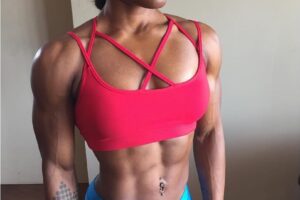 Cydney Gillon showcasing her toned and lean body for the photo