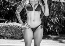 Paola Matoso posing in a bikini looking aesthetic