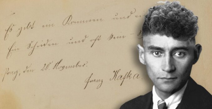 Enchères pour note émotive de Franz Kafka, 14 ans.